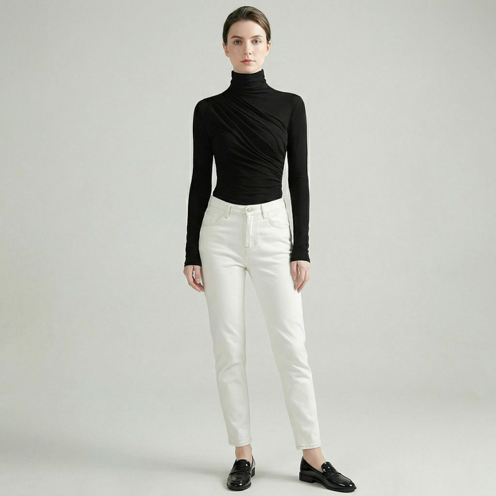 Selmira | Turtleneck Knit Top Slim Fit